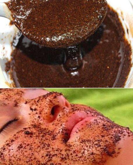 Máscara de ciruela con vigas de café